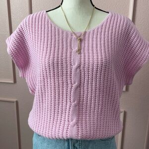 Pink Knit Top Sweater Vest